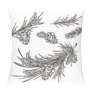 Personality  Hand Drawn Retro Pine Branches Pillow Covers