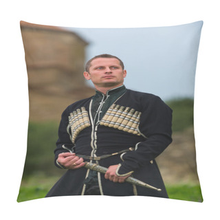 Personality  Man In Georgian National Dress.  Pillow Covers