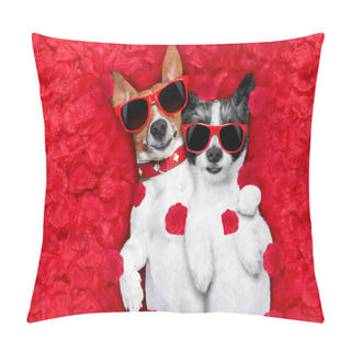 Personality  Valentines Couple Of Dogs In Love  Pillow Covers