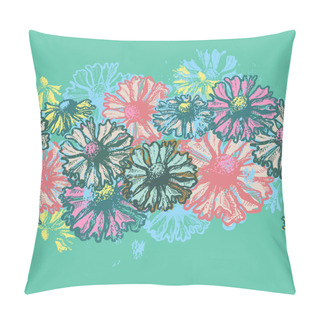 Personality  Floral Seamless Border In Turquoise Tones Pillow Covers