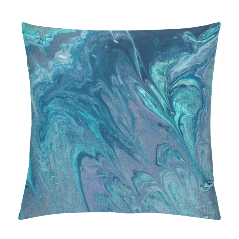 Personality  Close Up Of Blue Oil Painting As Abstract Background  Pillow Covers