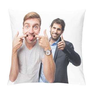 Personality  Blond Man Joking Pillow Covers