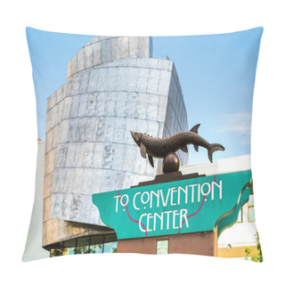Personality  The Sign For The Convention Centre, Minneapolis, Minnesota, USA. Pillow Covers