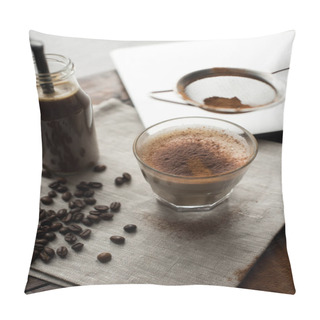 Personality  Coffee Drink And Glass Of Cappuccino Pillow Covers