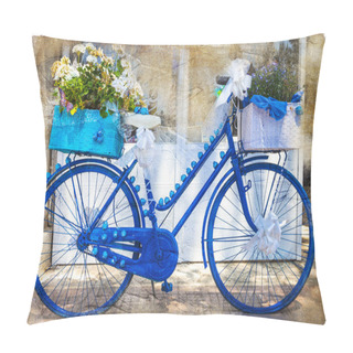 Personality  Floral Bikes, Artistic Vintage Picture Pillow Covers