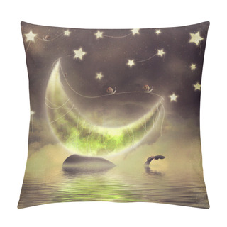 Personality  Illustration Of Orca On A Starry Night Background With Moon Pillow Covers
