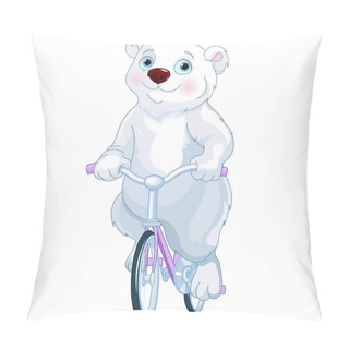Personality  Polar Bear On Bicycle Pillow Covers