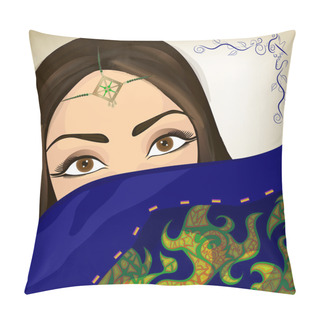 Personality  Beautiful Oriental Woman. Eps 10 Pillow Covers