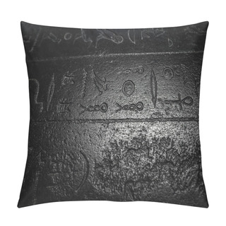Personality  Ancient Egyptian Writing, Egyptian Hieroglyphs, Wall Inscriptions Pillow Covers