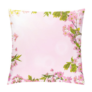 Personality  Cherry-tree Flowers Frame On Pink Pillow Covers