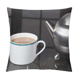 Personality  Tea Poured From Stainless Steel Teapot Pillow Covers