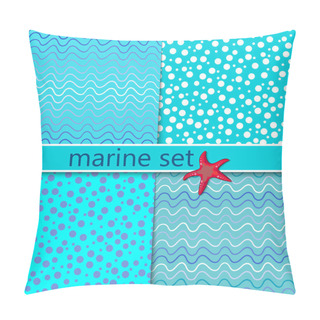 Personality  Marine Set Turquoise Backgrounds Pillow Covers