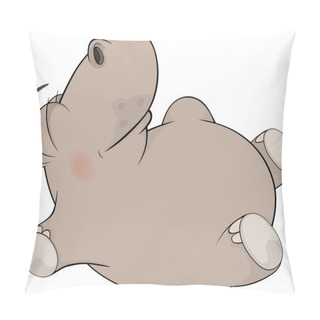 Personality Little To Hippopotamus Blindly Lays On A Back Pillow Covers