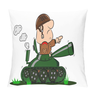 Personality  Cartoon Soldier In Army Tank Pillow Covers
