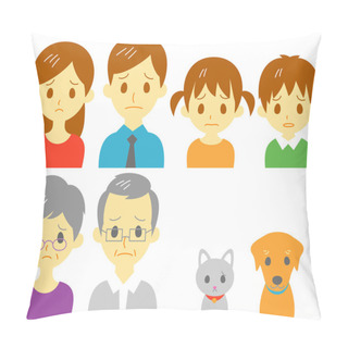 Personality  FAMILY, Sad Expression Pillow Covers