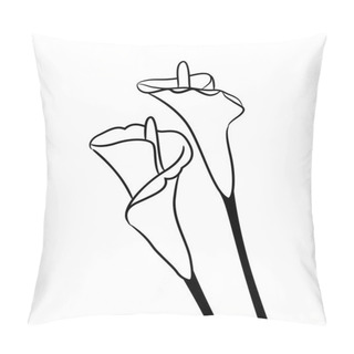 Personality  Black Silhouettes Of Calla Lilies Pillow Covers
