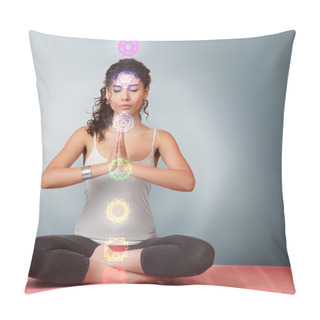 Personality  Beautiful Young Woman Doing Yoga Exercise Pillow Covers