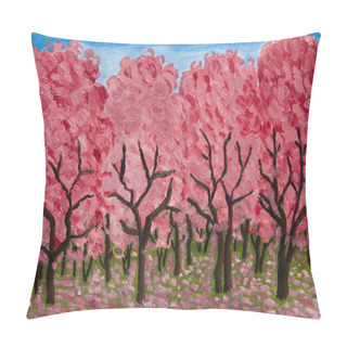 Personality  Crimson Garden, Oil Painting Pillow Covers