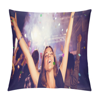 Personality  Woman With Arms Raised At Nightclub Pillow Covers
