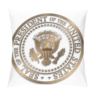 Personality  Presidential Seal - Gold Against White AI Pillow Covers