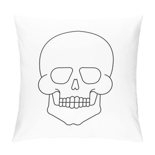 Personality  Skull Isolated. Skeleton Head Vector Illustration. Scary Symbol Pirate And Deat Pillow Covers