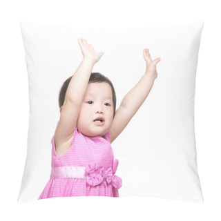 Personality  Asian Baby Girl Two Hand Up Pillow Covers