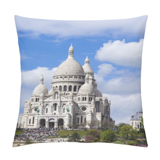 Personality  Paris, France, On April 29, 2013. View Of Montmartre And Cathedral Sakre-Ker From A House Window In The Sunny Spring Afternoon Pillow Covers
