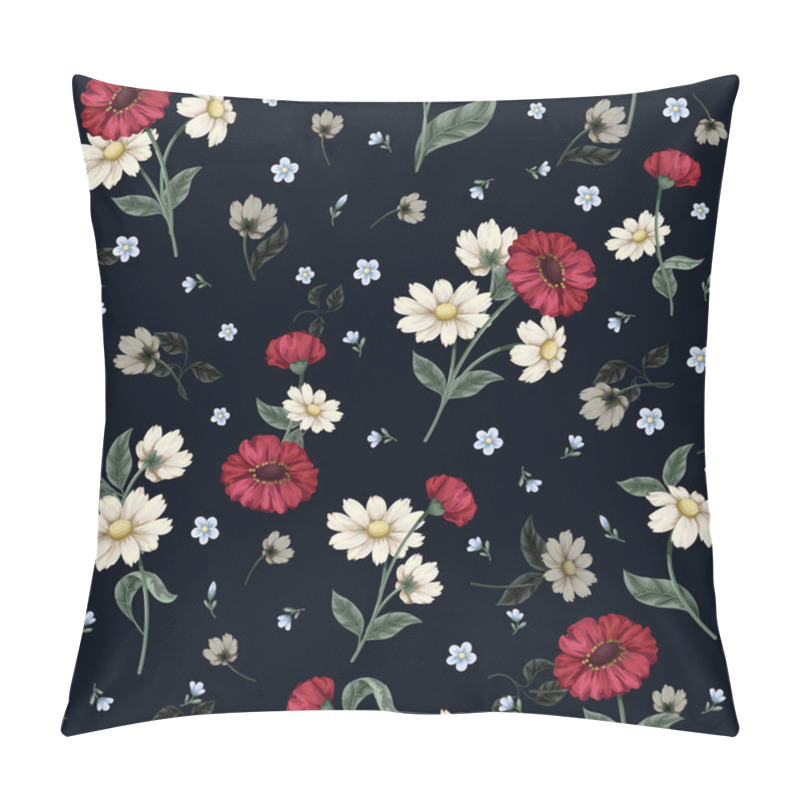 Personality  Seamless floral pattern with ditsy flowers. Vector. pillow covers