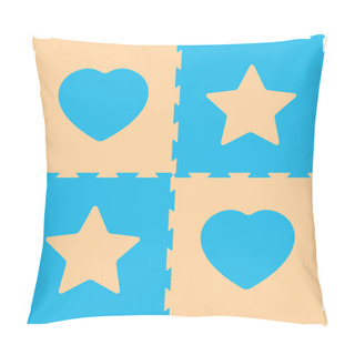 Personality  Foam Baby Kids Play Mat Hearts And Stars Puzzle Pillow Covers