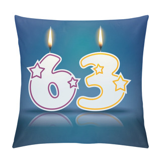 Personality  Birthday Candle Number 63 Pillow Covers