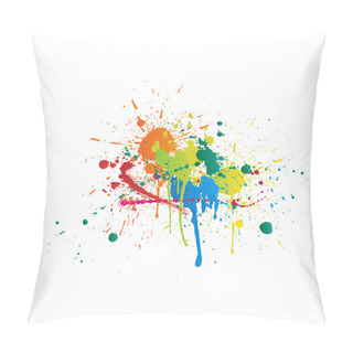 Personality  Color Paint Splashes White Background Pillow Covers