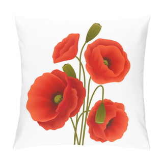 Personality  Poppy Flower Poster Pillow Covers