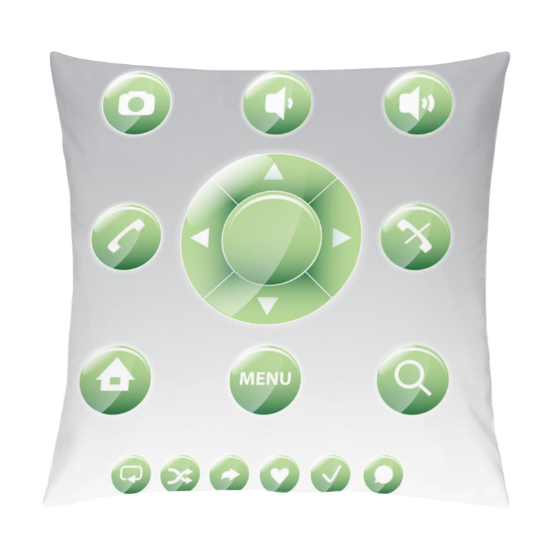 Personality  Mobile Phone Menu Icons - Vector Icon Set Pillow Covers