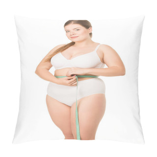 Personality  Overweight Woman Measuring Waist Pillow Covers