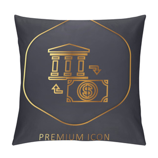 Personality  Bank Golden Line Premium Logo Or Icon Pillow Covers
