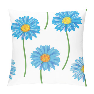 Personality  Seamless Pattern With Colorful Gerbera Flowers. Vector Illustration. Pillow Covers