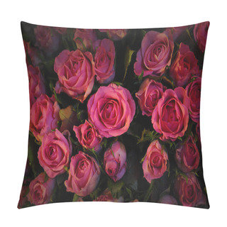 Personality  Red Roses. Natural Background From A Bunch Of Flowers Pillow Covers