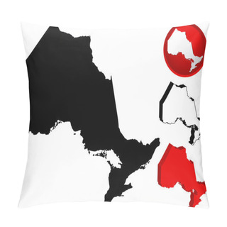 Personality  Detailed Map Of Ontario, Canada Pillow Covers