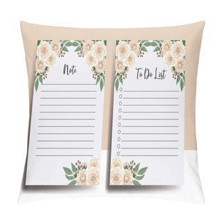 Personality  To Do List Planner Template Camellia Flower Design Pillow Covers