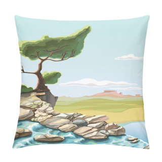 Personality  Tree On The Brink Of A Precipice Pillow Covers