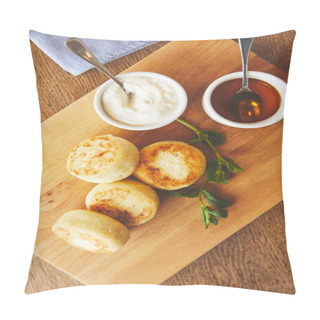 Personality  Breakfast With Cheese Pancakes And Sweet Sauces Pillow Covers