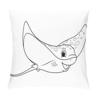 Personality  Little Stingray Cartoon Animal Illustration BW Pillow Covers