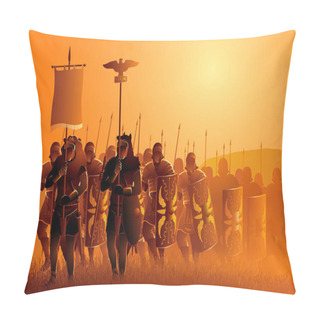 Personality  Ancient Rome Legionary March In The Grass Field Pillow Covers