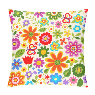Personality  Seamless Retro Flower Pattern Pillow Covers