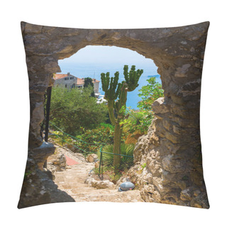 Personality  View From The Exotique Garden In Eze, South France, To The Mediterranean Sea Pillow Covers
