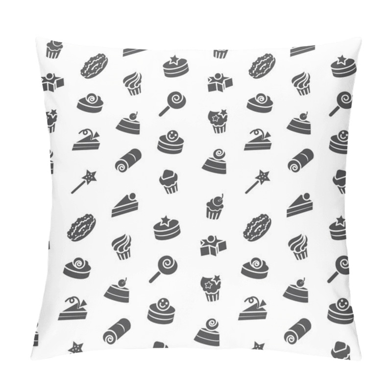 Personality  Seamless pattern of bakery and cake icons. pillow covers