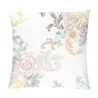 Personality  Vintage Vector Floral Seamless Pattern Pillow Covers