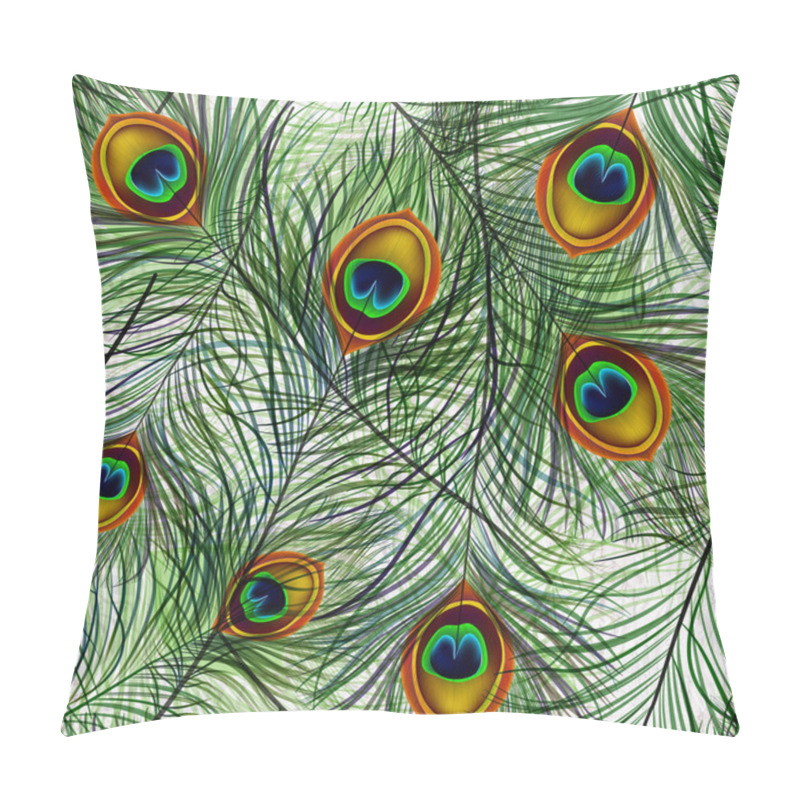 Personality  Beautiful vector seamless pattern with peacock feathers. pillow covers