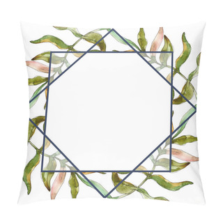 Personality  Exotic Tropical Leaves Hawaiian Summer. Watercolor Background Illustration Set. Frame Border Ornament Square. Pillow Covers