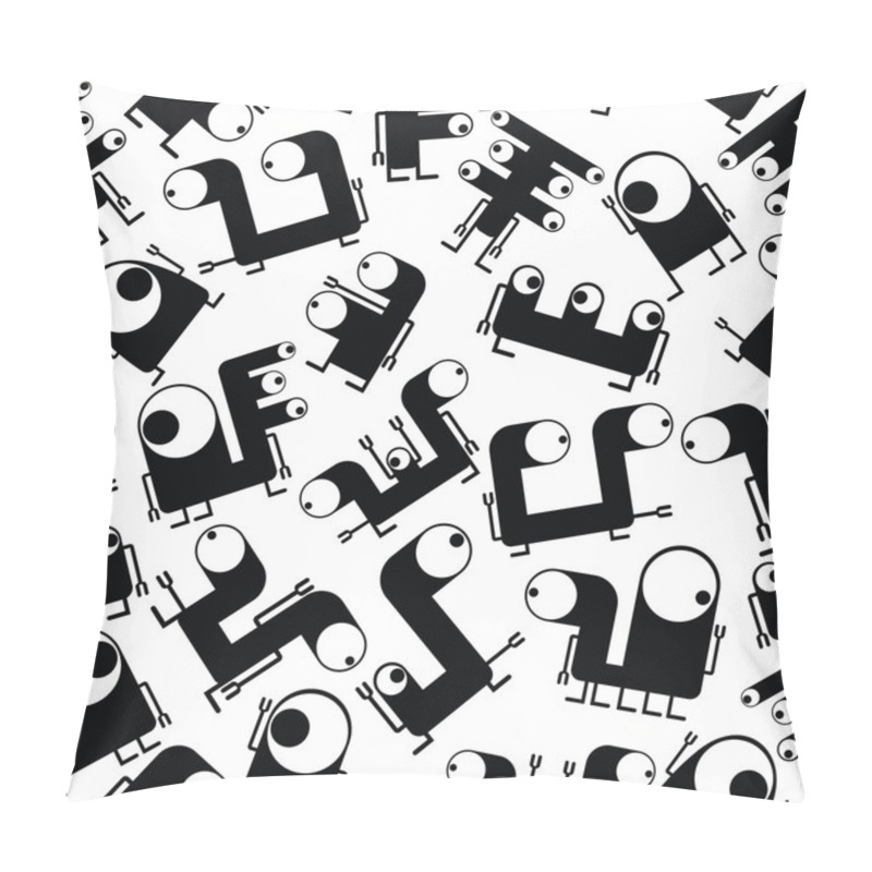 Personality  Cute Monsters - Seamless Pattern Pillow Covers